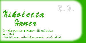 nikoletta haner business card